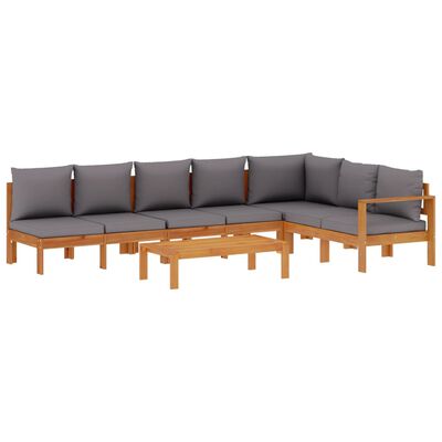 vidaXL Salon de jardin avec coussins 5 pcs Bois d'acacia solide