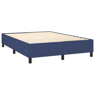 vidaXL Sommier à lattes de lit avec matelas Bleu 140x200 cm Tissu