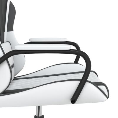 vidaXL Chaise de jeu Blanc et noir Similicuir