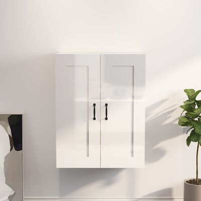 vidaXL Armoire murale suspendue Blanc brillant 69,5x32,5x90 cm