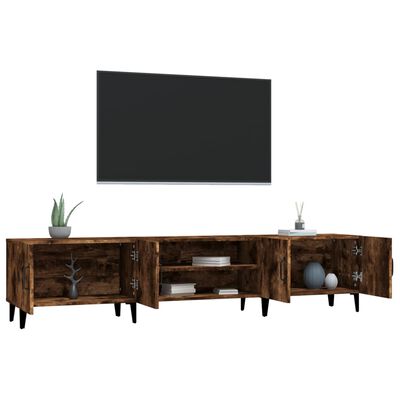 vidaXL Meuble TV chêne fumé 180x31,5x40 cm bois d'ingénierie