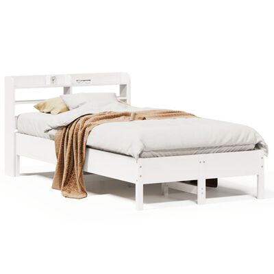 vidaXL Cadre de lit sans matelas blanc 75x190 cm bois de pin massif