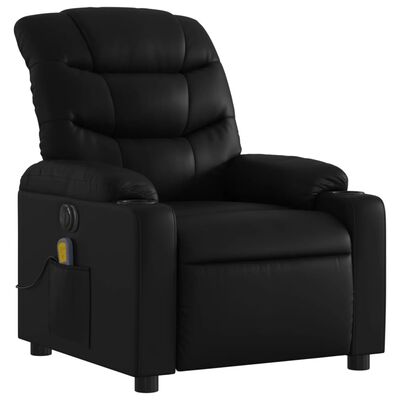 vidaXL Fauteuil de massage inclinable électrique noir similicuir