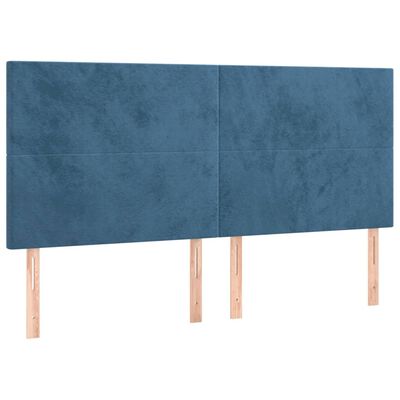 vidaXL Cadre de lit sans matelas bleu foncé 160x200 cm velours