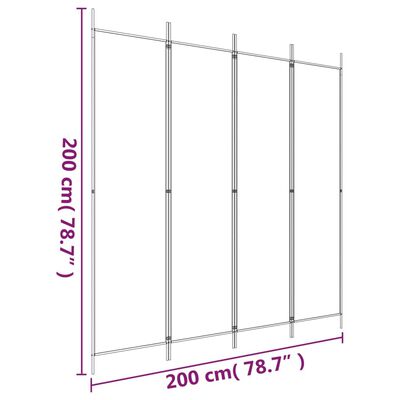 vidaXL Cloison de séparation 4 panneaux Noir 200x200 cm Tissu