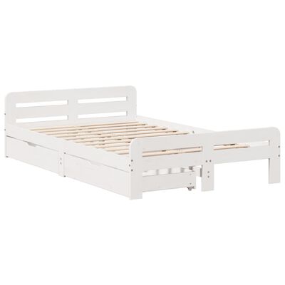 vidaXL Cadre de lit sans matelas blanc 120x190 cm bois de pin massif