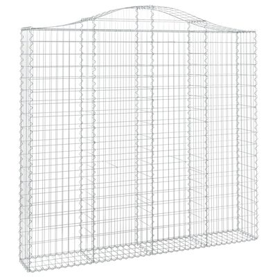 vidaXL Paniers à gabions arqués 2 pcs 200x30x180/200 cm Fer galvanisé