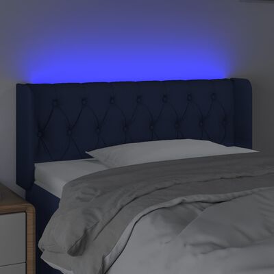 vidaXL Tête de lit à LED Bleu 93x16x78/88 cm Tissu