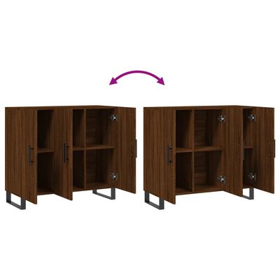 vidaXL Buffet chêne marron 90x34x80 cm bois d'ingénierie