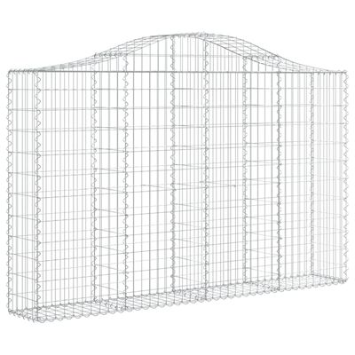 vidaXL Paniers à gabions arqués 8 pcs 200x30x120/140 cm Fer galvanisé