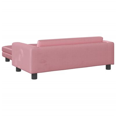 vidaXL Canapé avec repose-pied pour enfants rose 100x50x30 cm velours