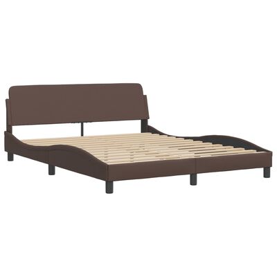 vidaXL Lit avec matelas marron 160x200 cm similicuir