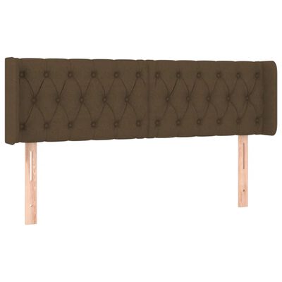 vidaXL Tête de lit à LED Marron foncé 147x16x78/88 cm Tissu