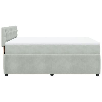 vidaXL Sommier à lattes de lit et matelas Gris clair 140x200cm Velours