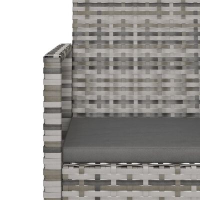 vidaXL Mobilier d'extérieur 3 pcs avec coussins Résine tressée Gris