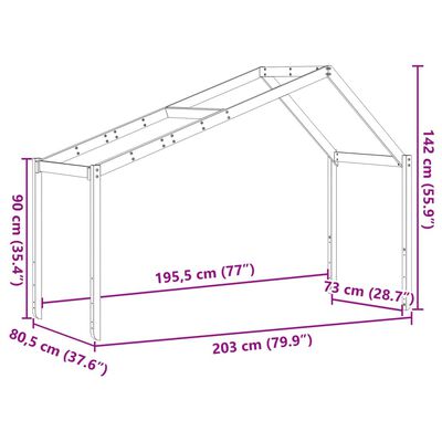 vidaXL Toit de lit pour enfants 203x80,5x142 cm bois de pin massif