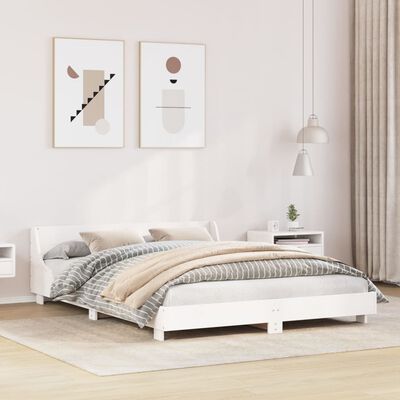 vidaXL Cadre de lit sans matelas blanc 150x200 cm bois de pin massif