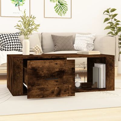 vidaXL Table basse Chêne fumé 100x50,5x35 cm Bois d'ingénierie