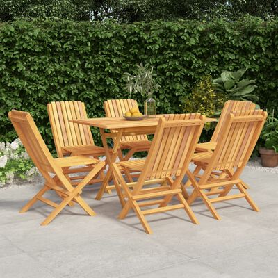 vidaXL Ensemble à manger de jardin 7 pcs Bois de teck solide