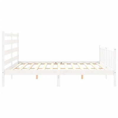 vidaXL Cadre de lit sans matelas blanc bois de pin massif