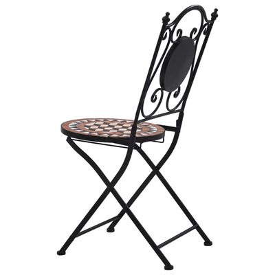 vidaXL Chaises de bistrot mosaïque lot de 2 Marron Céramique