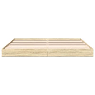 vidaXL Cadre de lit sans matelas chêne sonoma 200x200 cm