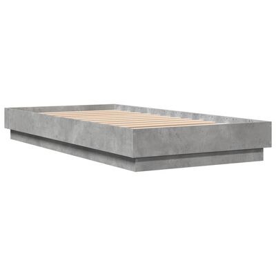 vidaXL Cadre de lit sans matelas gris béton 90x190 cm