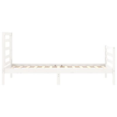 vidaXL Cadre de lit sans matelas blanc 90x200 cm bois massif