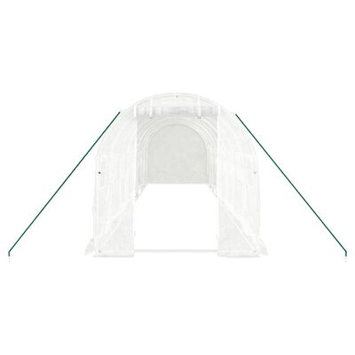 vidaXL Serre avec cadre en acier blanc 16 m² 8x2x2 m