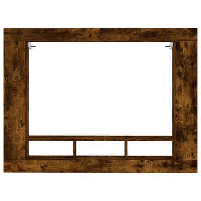 vidaXL Meuble TV chêne fumé 152x22x113 cm bois d'ingénierie