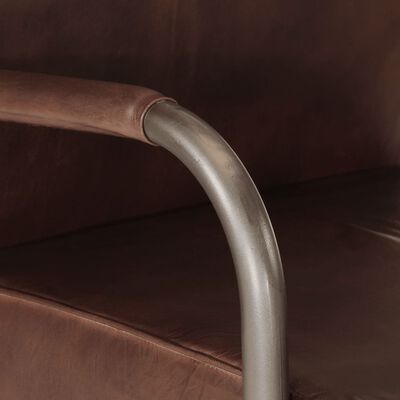 vidaXL Fauteuil marron cuir véritable