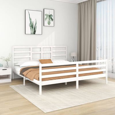 vidaXL Cadre de lit Blanc Bois massif 200x200 cm