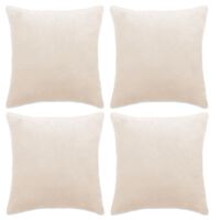 vidaXL Housses de coussin 4 pcs Tissu 40x40 cm Blanc cassé