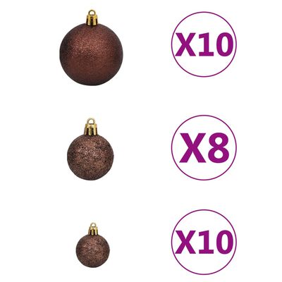 vidaXL Sapin de Noël artificiel articulé 300 LED et boules 210 cm