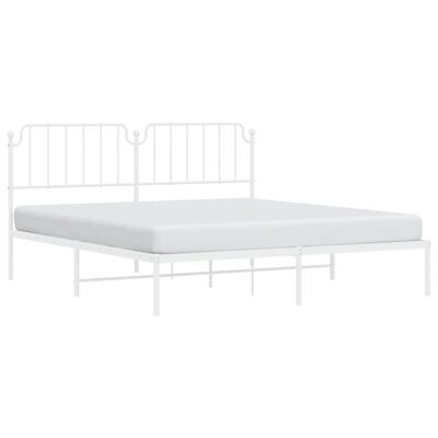 vidaXL Cadre de lit métal sans matelas et tête de lit blanc 180x200 cm