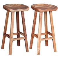 vidaXL Tabourets de bar lot de 2 bois d'acacia massif