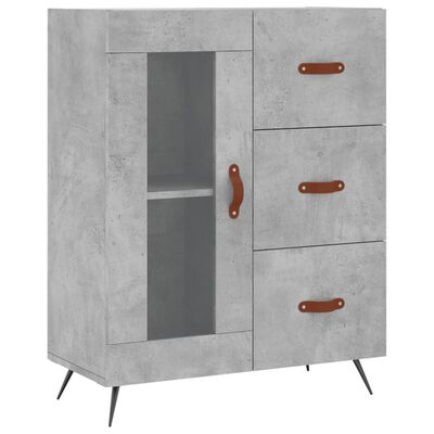 vidaXL Buffet haut Gris béton 69,5x34x180 cm Bois d'ingénierie