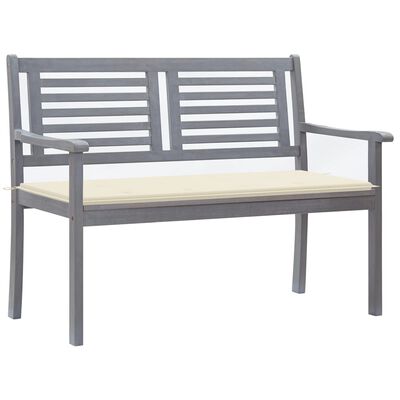 vidaXL Banc de jardin 2 places avec coussin 120 cm Gris Eucalyptus