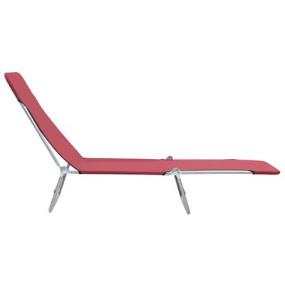 vidaXL Chaises longues pliables lot de 2 Acier et tissu Rouge