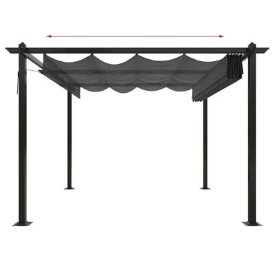 vidaXL Tonnelle de jardin avec toit rétractable 3x3 m Anthracite