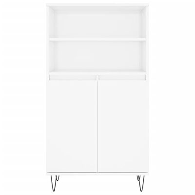 vidaXL Buffet haut Blanc brillant 60x36x110 cm Bois d'ingénierie