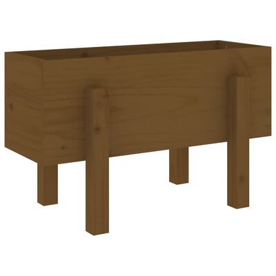 vidaXL Jardinière marron miel 62x30x38 cm bois massif de pin