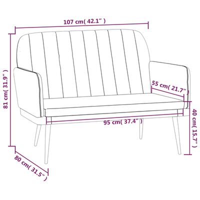 vidaXL Banc Crème 107x80x81 cm Similicuir