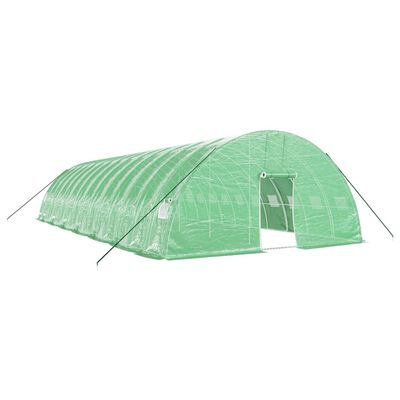 vidaXL Serre avec cadre en acier vert 84 m² 14x6x2,85 m