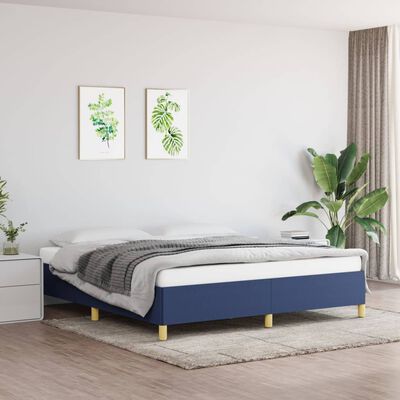 vidaXL Cadre de lit sans matelas bleu 160x200 cm tissu