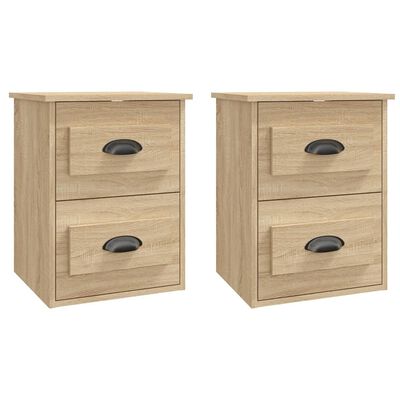 vidaXL Tables de chevet murales 2 pcs chêne sonoma 41,5x36x53 cm