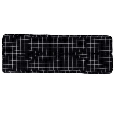 vidaXL Coussin de palette motif à carreaux noir 120x40x12 cm tissu