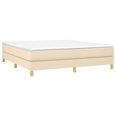 vidaXL Sommier à lattes de lit avec matelas Crème 180x200 cm Tissu