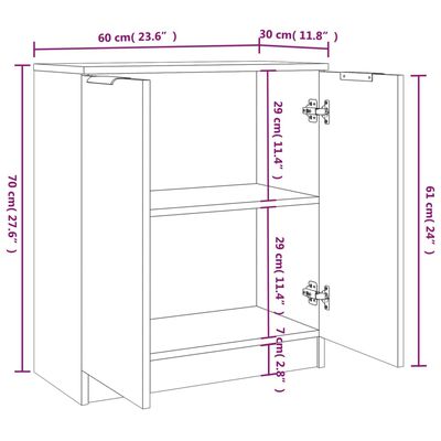 vidaXL Buffets 2 pcs Sonoma gris 60x30x70 cm Bois d'ingénierie