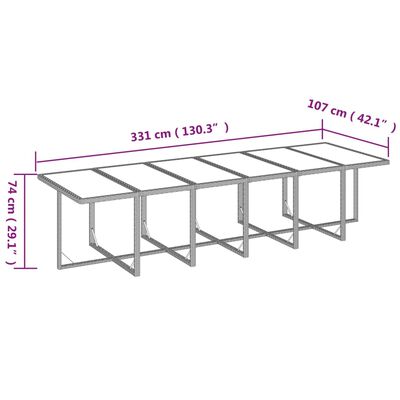 vidaXL Ensemble à dîner de jardin coussins 17 pcs Résine tressée Gris